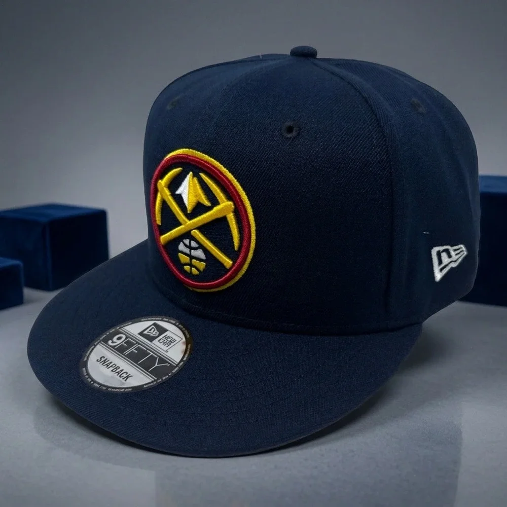 New Era 9FIFTY Denver Nuggets Snapback Hat Navy Blue NBA Alternate Pickaxe NWT